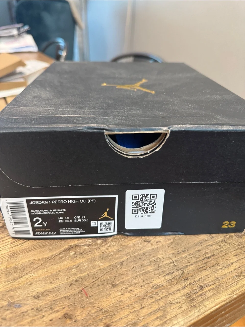 Jordan Kids Sneakers Black/Blue -Box Included